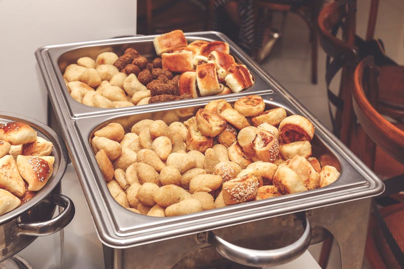 Wing Snob catering setup at a corporate event